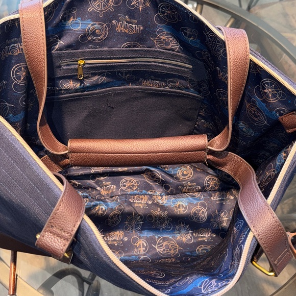 Disney Cruise Line Wish Inaugural Sailing Weekender Tote Bag‎ Leather Canvas DCL - Picture 5 of 12